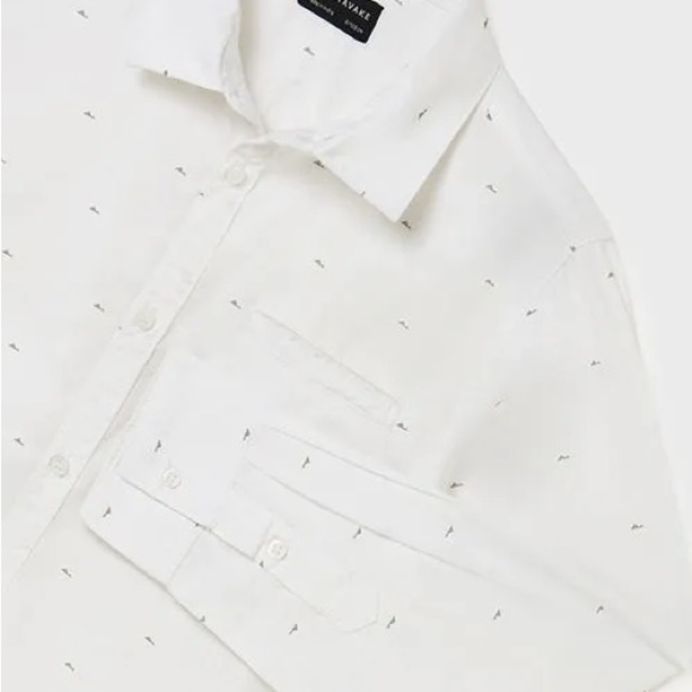 Size 12 Boys Mayoral Kids' White Patterned Button-Down Shirt